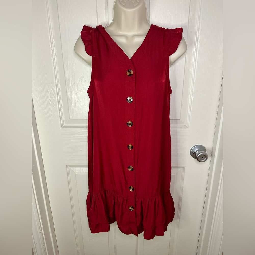 Berryou dress with buttons and ruffles size M